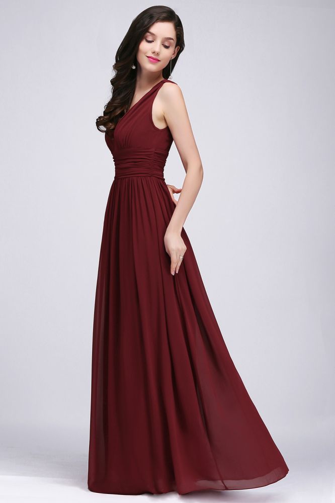 Gorgeous V-Neck Chiffon Floor-Length A-Line Evening Dresses