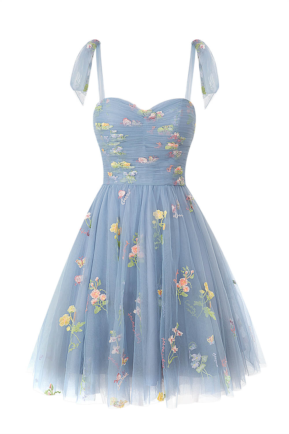 Claire A-Line Short Sweetheart Tulle Floral Homecoming Dress