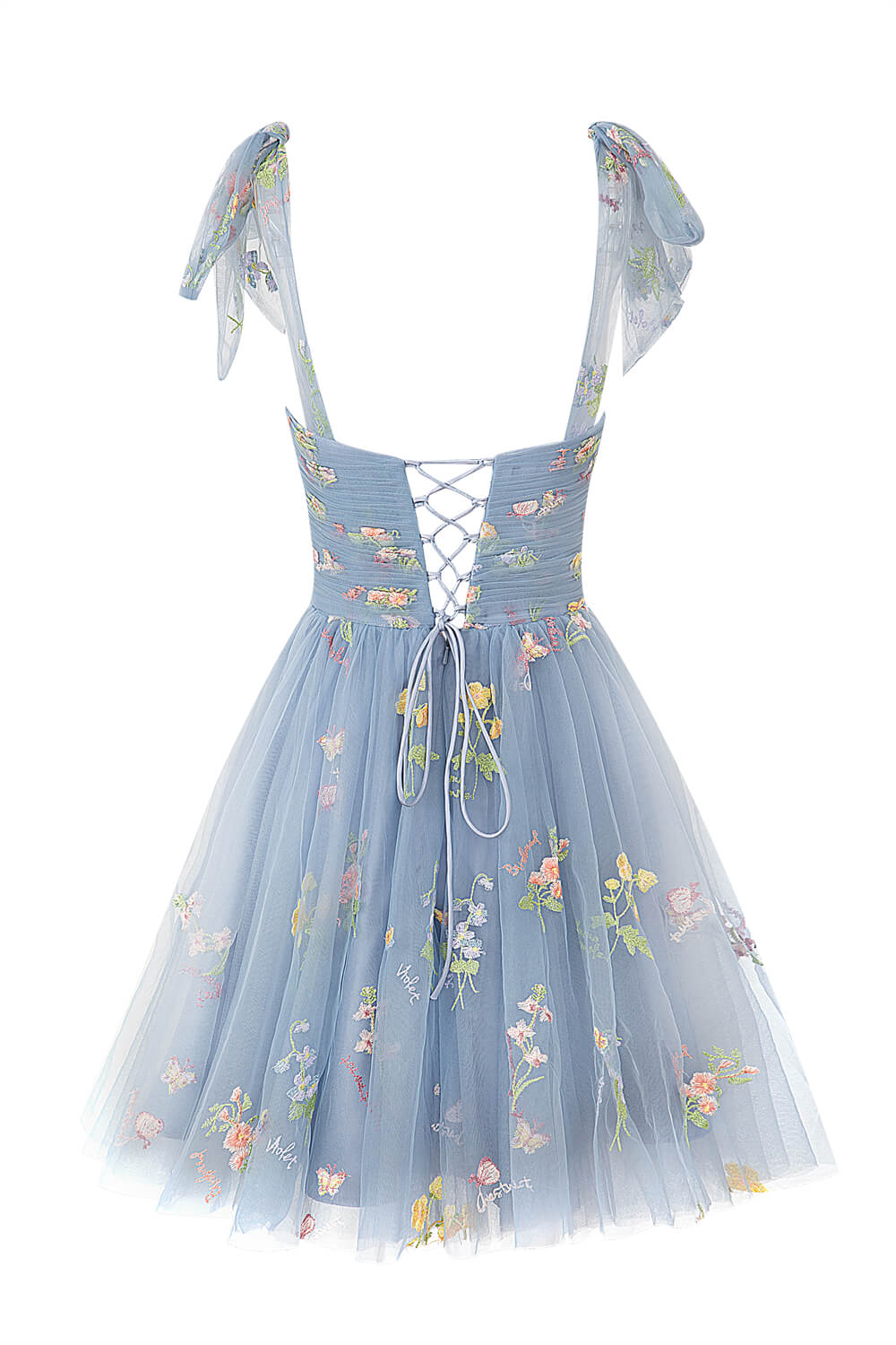 Claire A-Line Short Sweetheart Tulle Floral Homecoming Dress