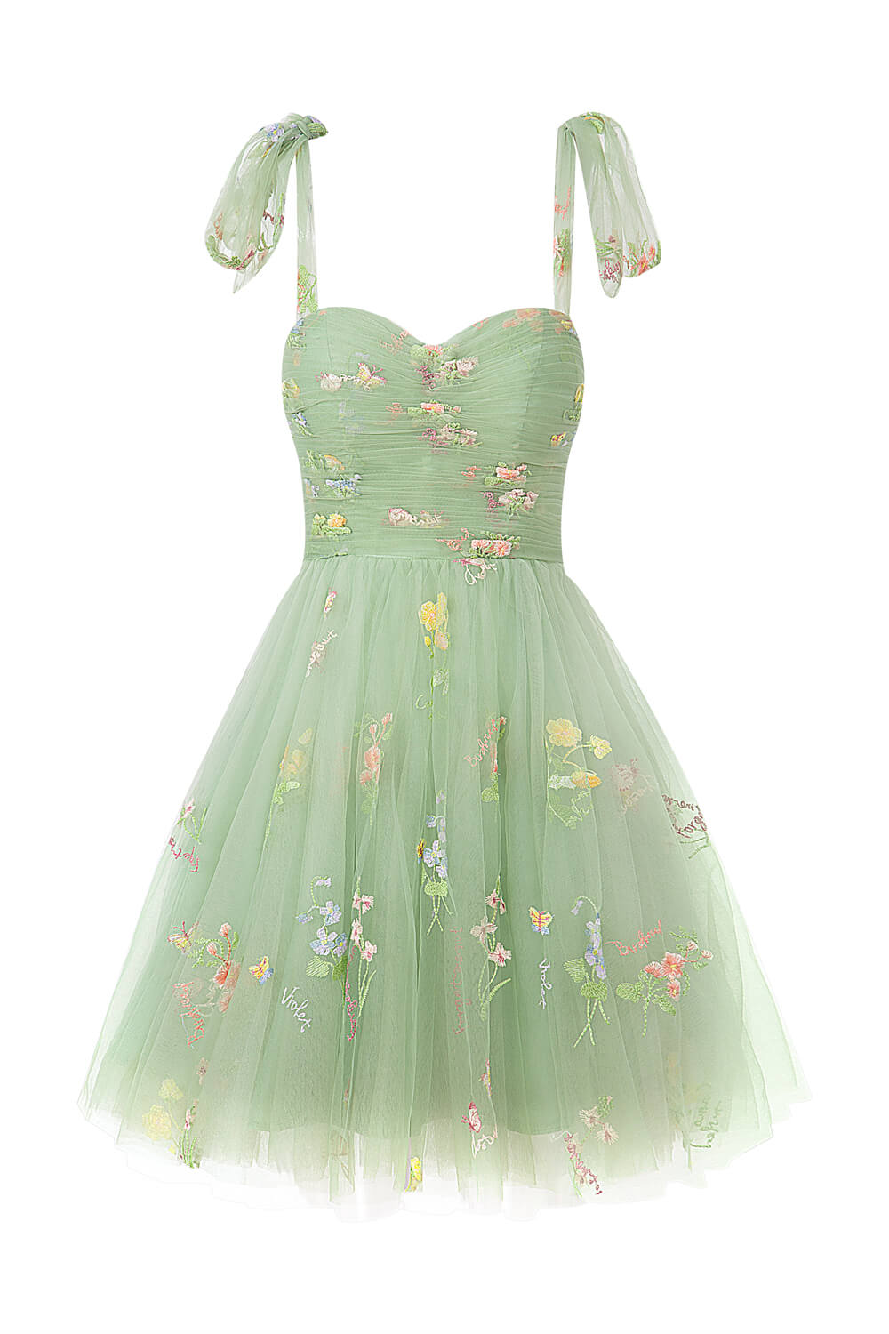 Claire A-Line Short Sweetheart Tulle Floral Homecoming Dress