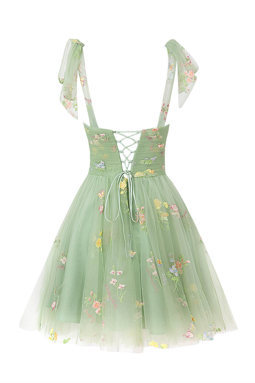 Claire A-Line Short Sweetheart Tulle Floral Homecoming Dress