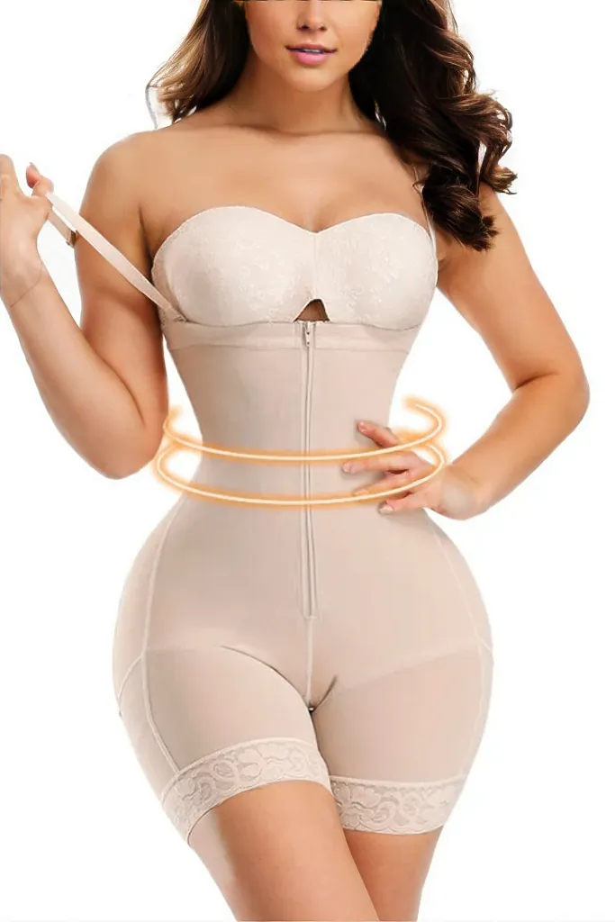 Corset Shorts With Detachable Straps Shapewear - Mid Thigh