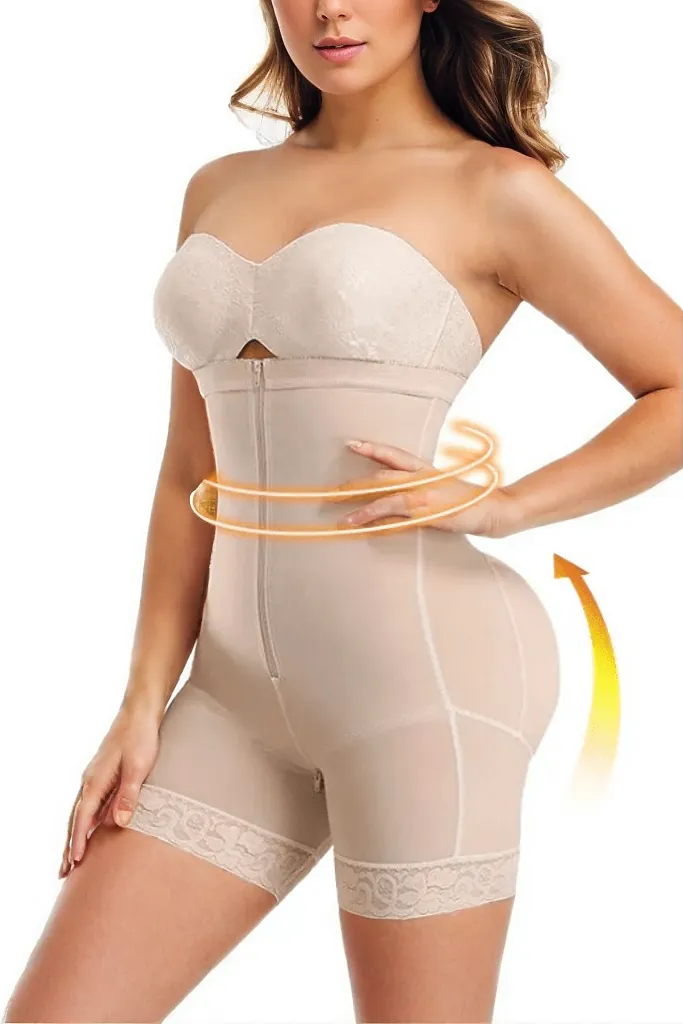 Corset Shorts With Detachable Straps Shapewear - Mid Thigh