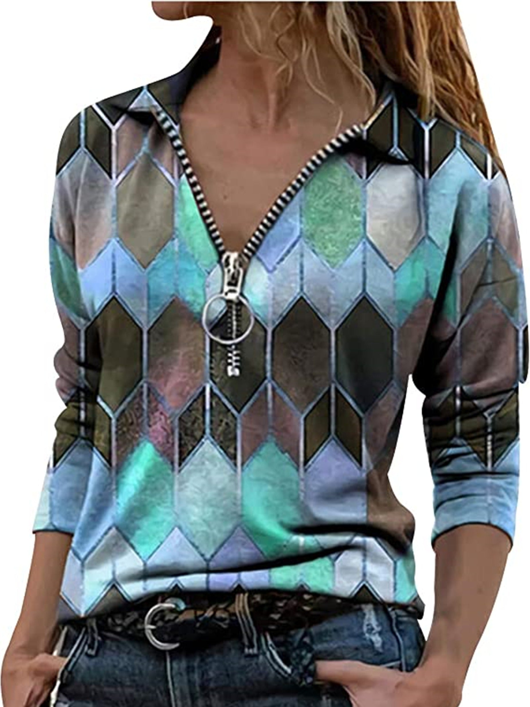 Women's Business Casual Zipper Tops