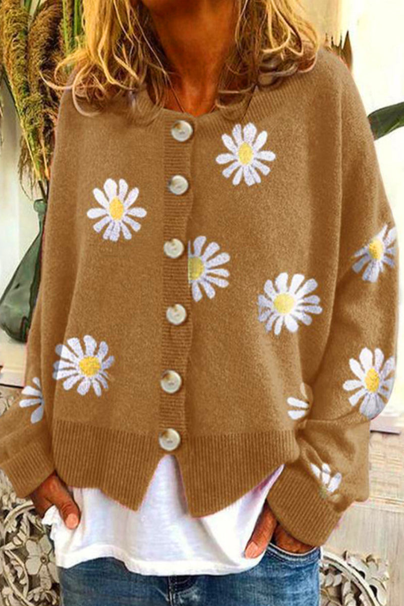 Lovely Daisy Embroidery Cardigan