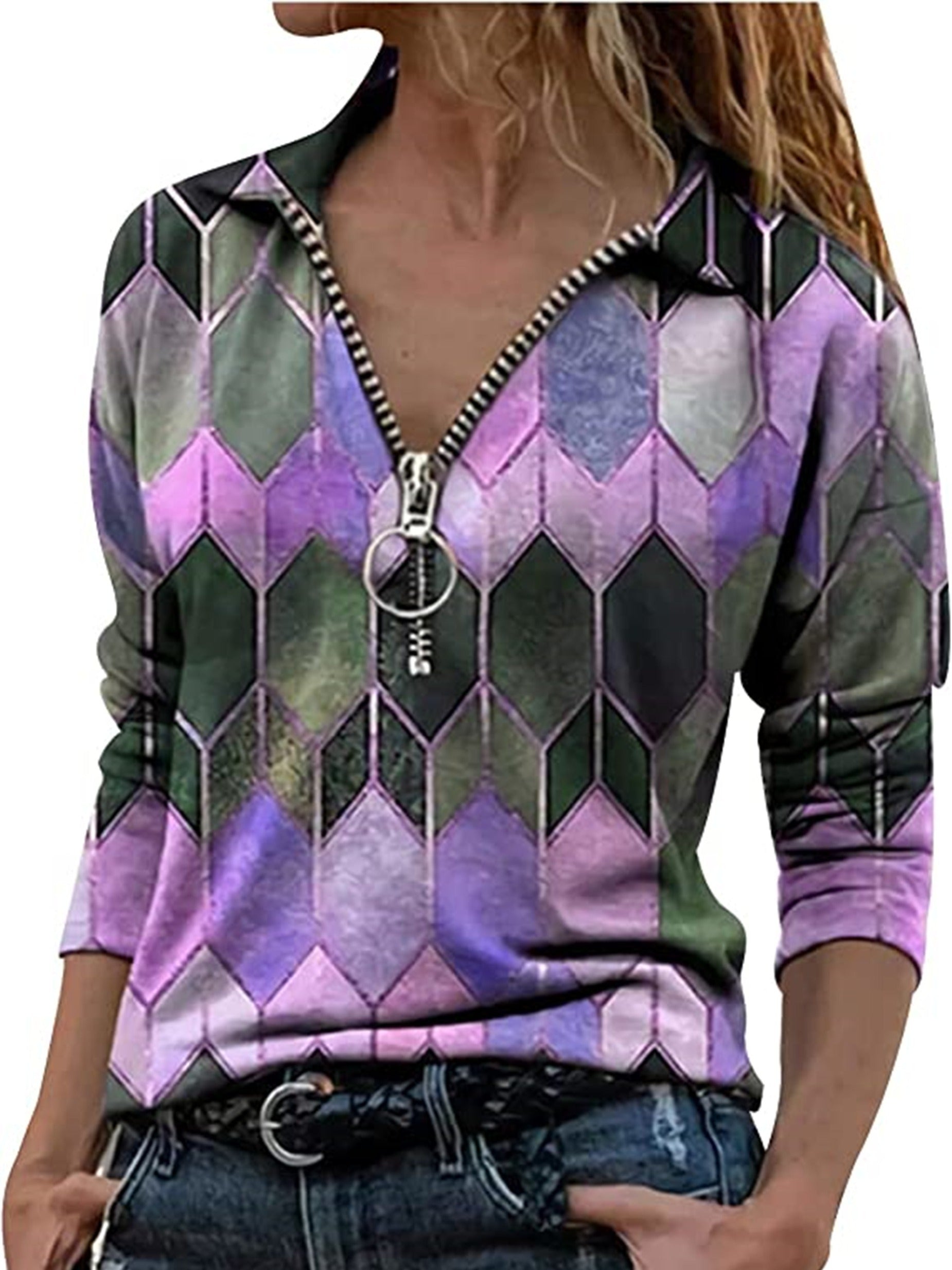 Women's Business Casual Zipper Tops