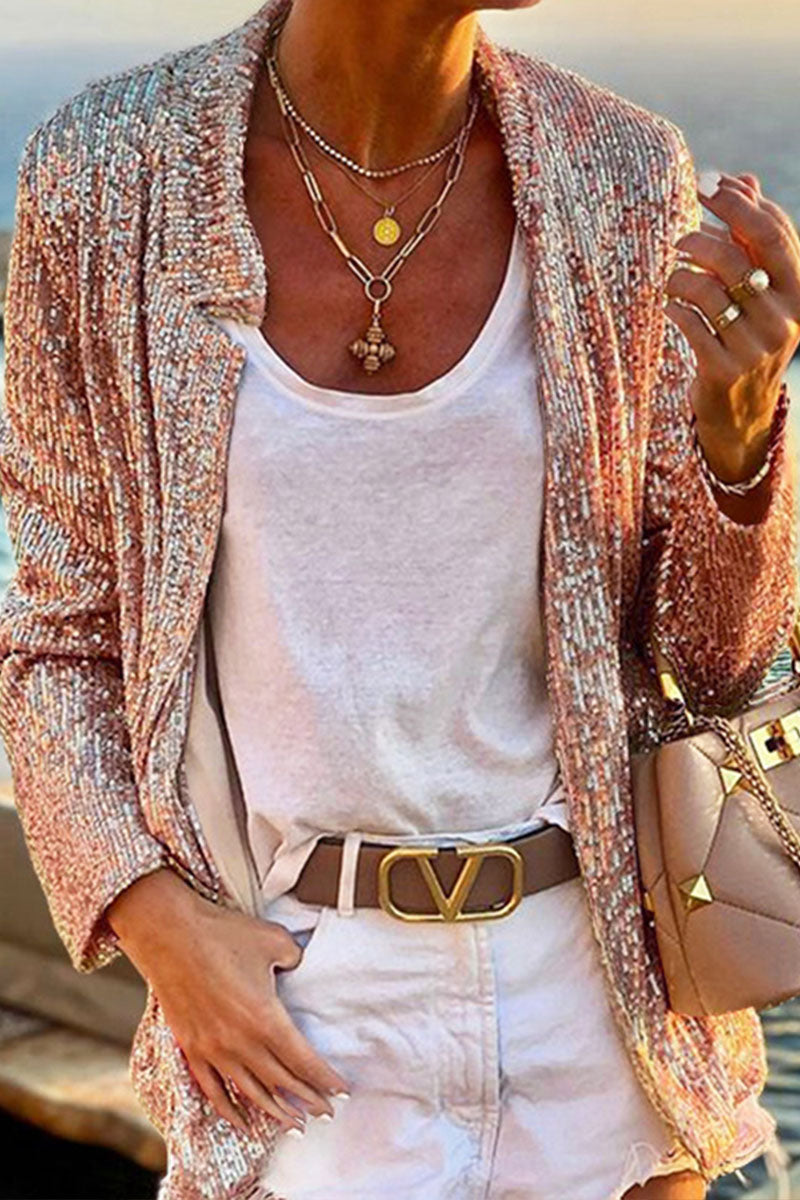 Long Sleeve Sequin Fashion Blazer