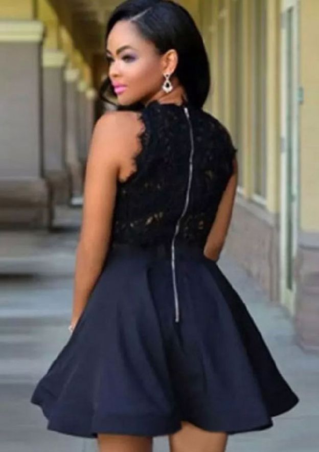 Elegant A-line Bateau Short Satin Homecoming Dress with Lace