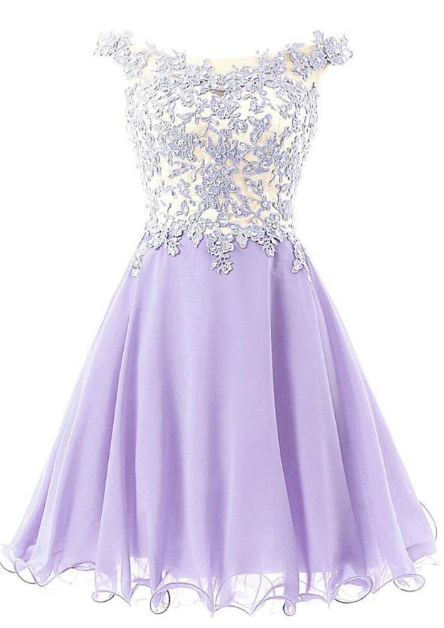 Elegant A-line/Princess Off-The-Shoulder Short Tulle Cocktail Dress with Appliqued Beaded Detail