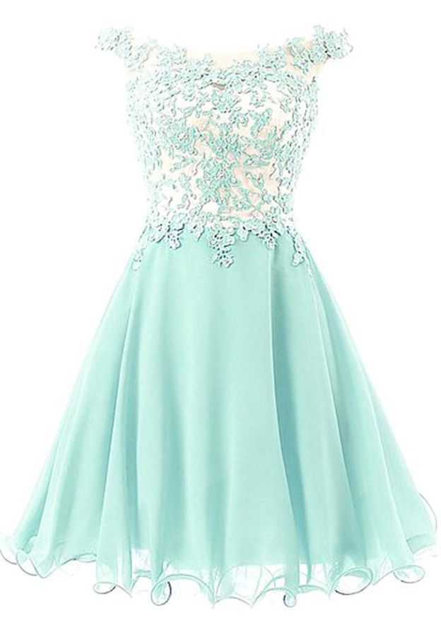 Elegant A-line/Princess Off-The-Shoulder Short Tulle Cocktail Dress with Appliqued Beaded Detail