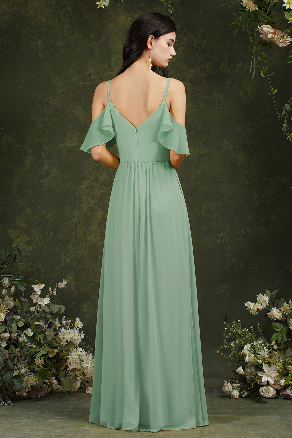 Elegant Chiffon Bridesmaid Dresses Ruffles With Pockets