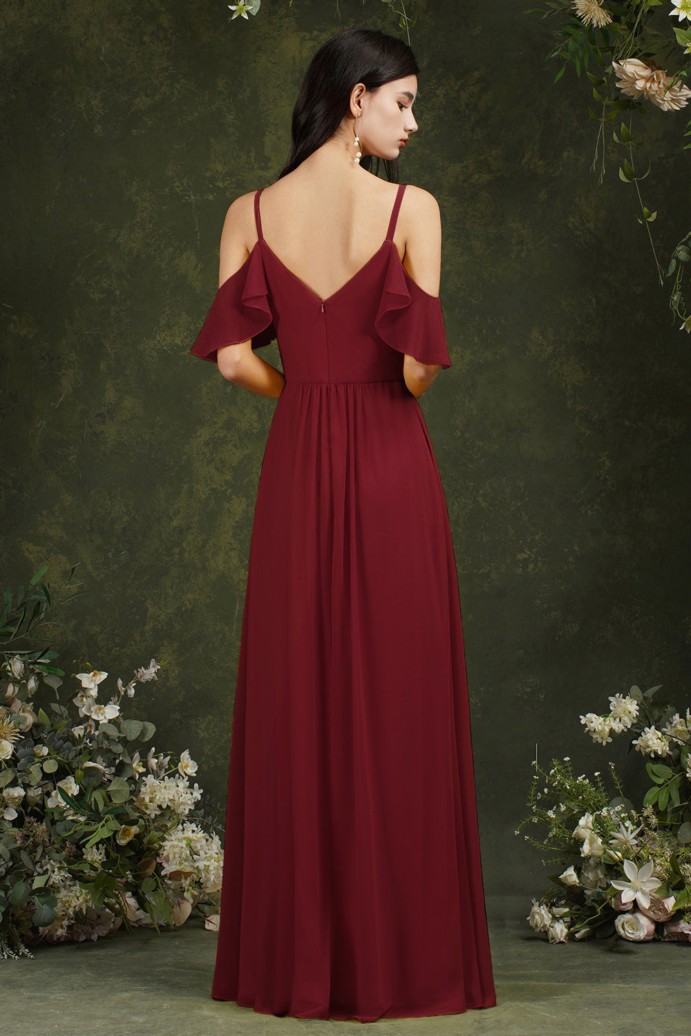 Elegant Chiffon Bridesmaid Dresses Ruffles With Pockets