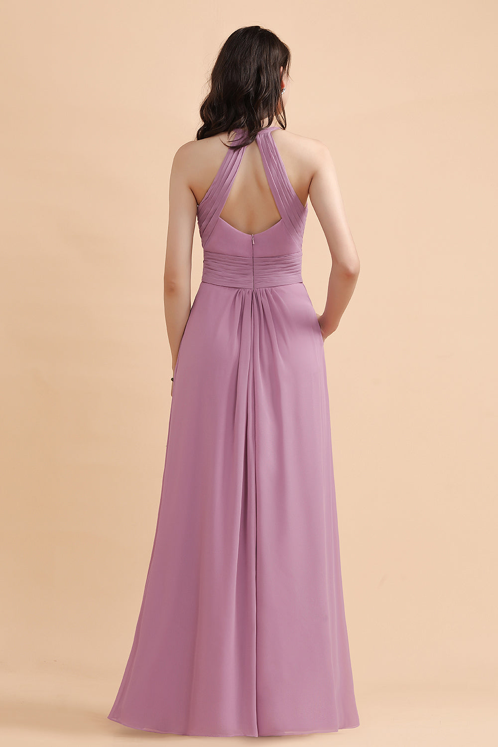 Elegant Jewel Wisteria Chiffon Ruffles Bridesmaid Dresses with Pockets On sale