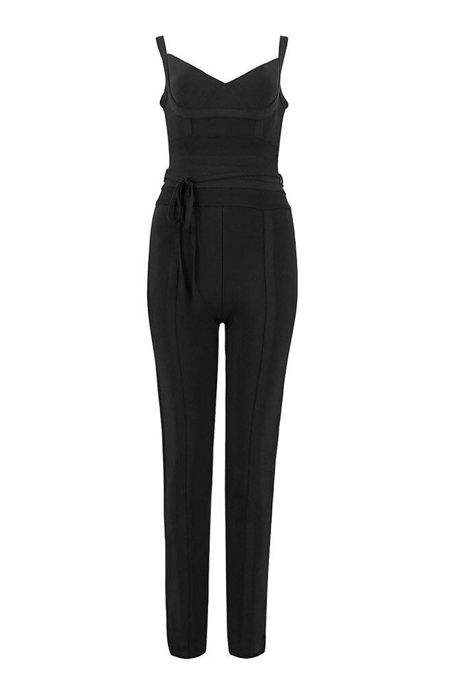 Eve Bandage Pants Jumpsuit - Classic Black - Fashionpara