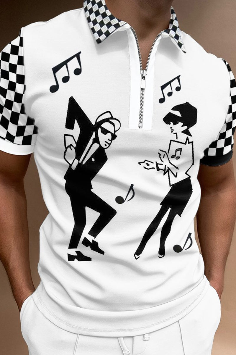 Men's Printed Slim Fit Polo Shirt