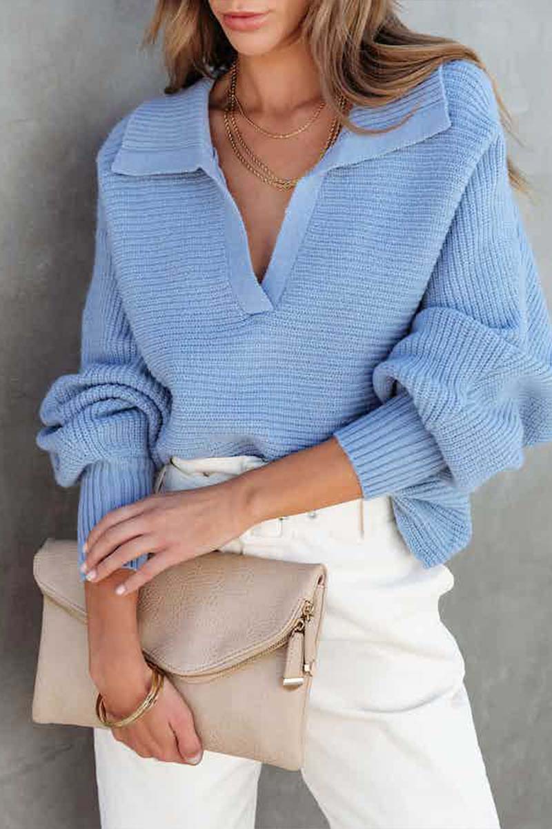 Knit Collared Pullover Sweater