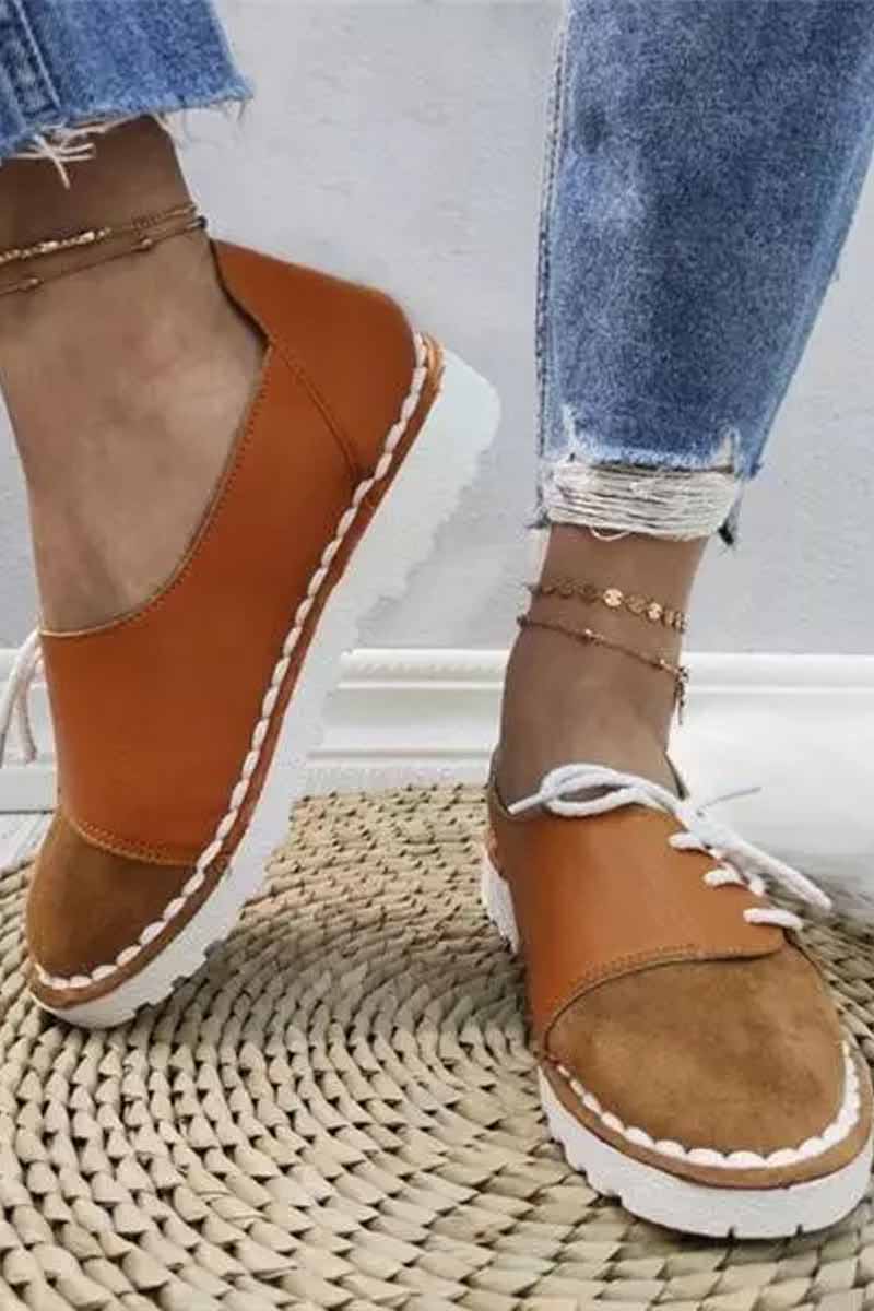 Casual All Season Shoes Vintage Round Toe Flats