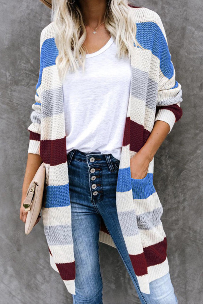 Multicolor Striped Knitted Cardigan