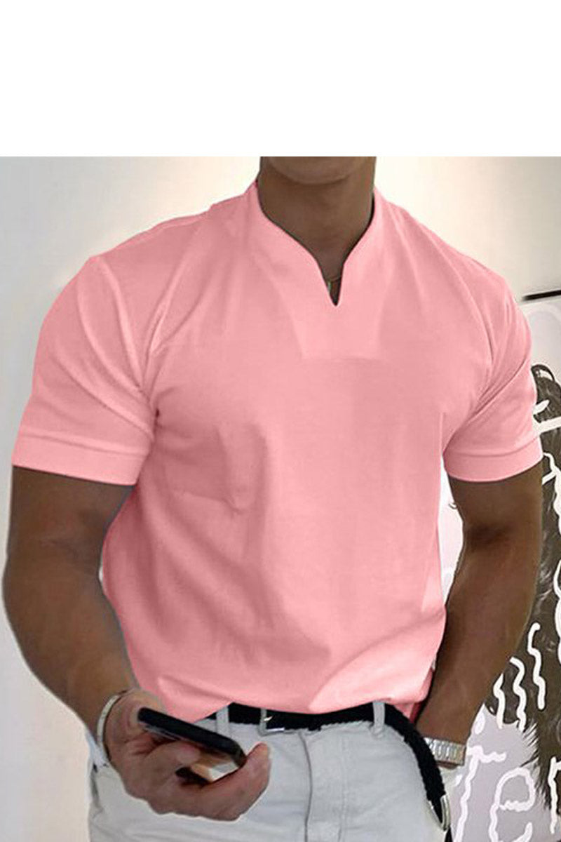 Men Gentlemans Business Short Sleeve Fitness T-Shirt