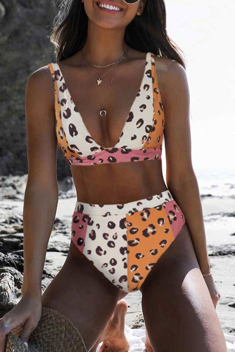 Leopard Print Two Pieces Swimsuit