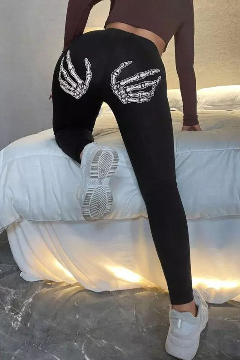 Halloween Skeleton Hand Cut Out Leggings