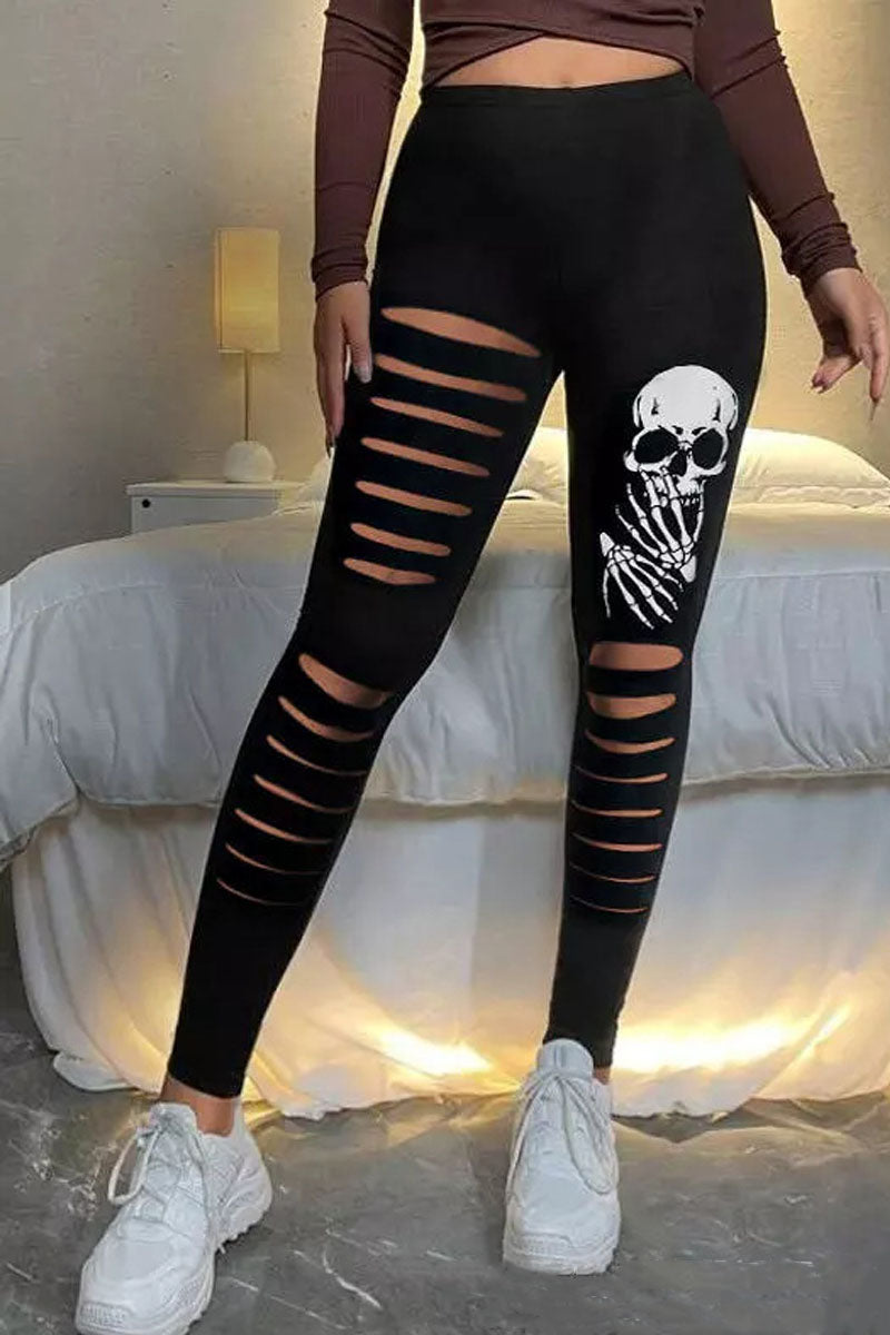 Halloween Skeleton Hand Cut Out Leggings