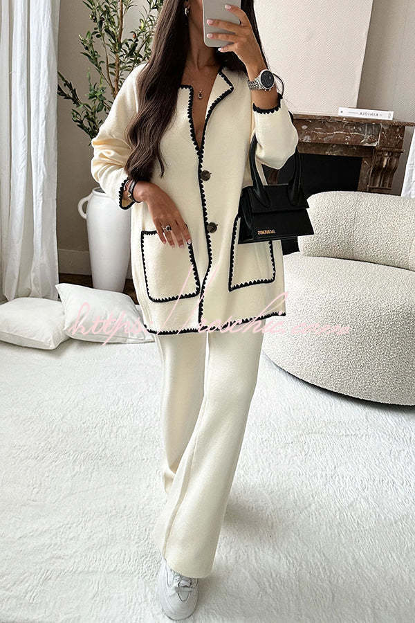 Easy To Style Edge Decorated Pocket Loose Fashion Jacket