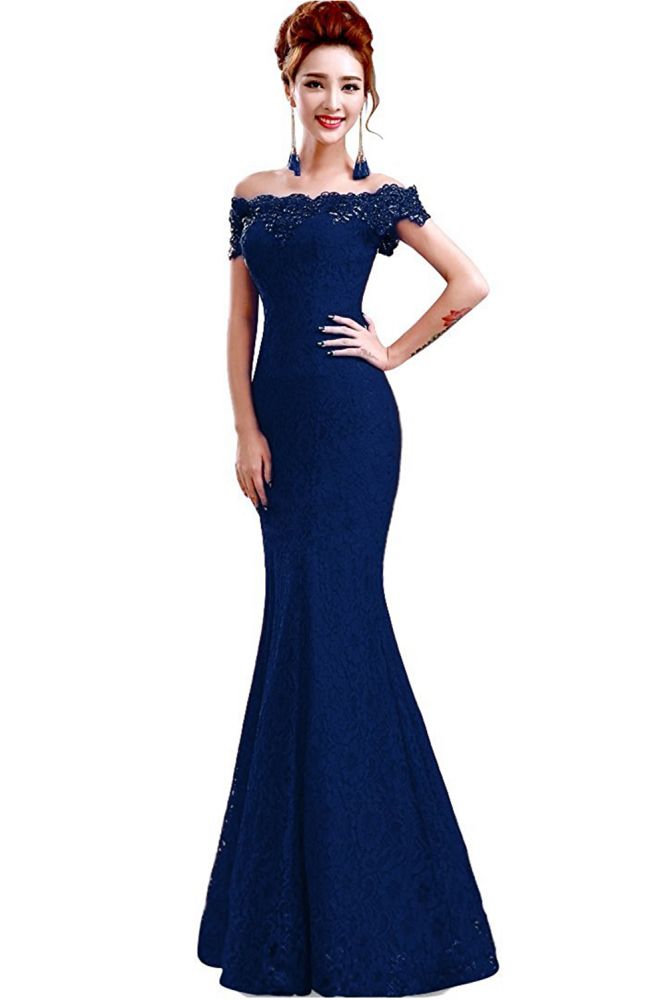 Gorgeous Off Shoulder Floor-Length Mermaid Lace Bridesmaid Dresses