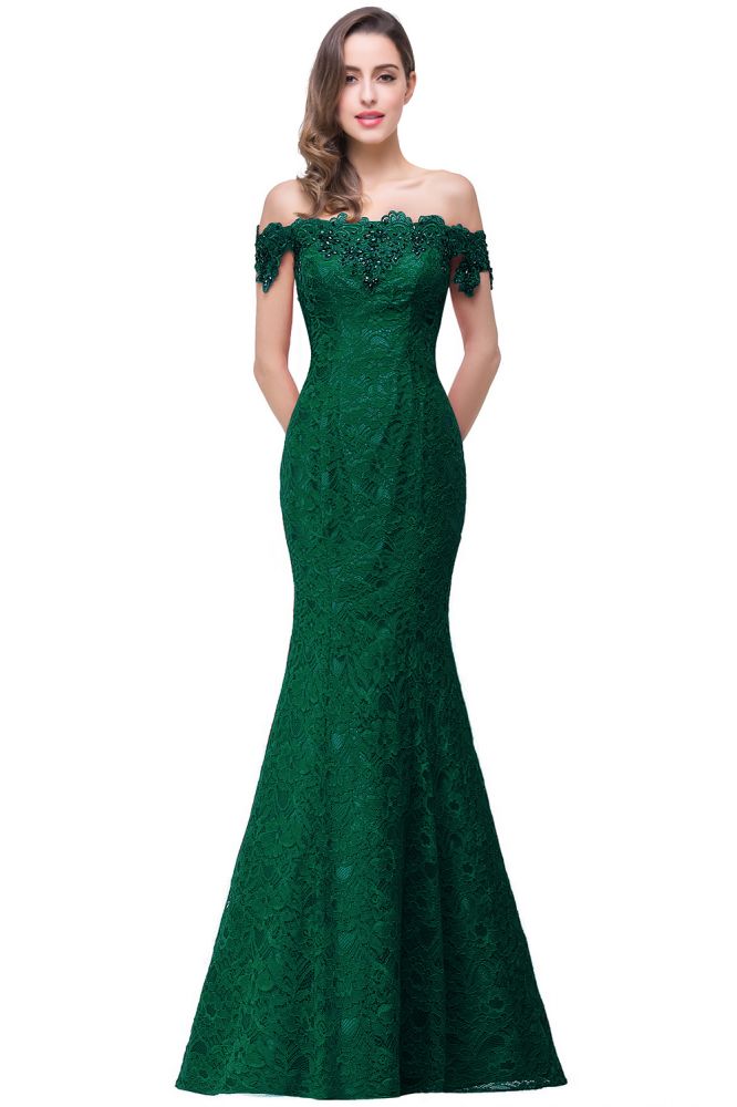 Gorgeous Off Shoulder Floor-Length Mermaid Lace Bridesmaid Dresses