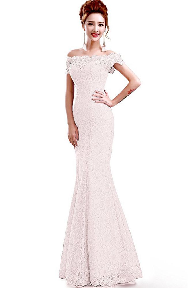 Gorgeous Off Shoulder Floor-Length Mermaid Lace Bridesmaid Dresses