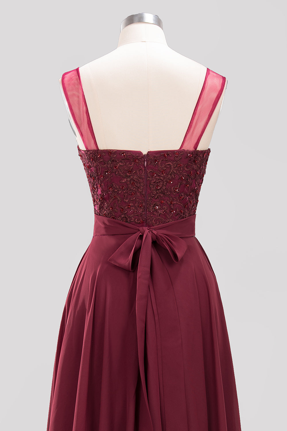 Gorgeous Lace Jewel Affordable Pink Bridesmaid Dresses with Beadings