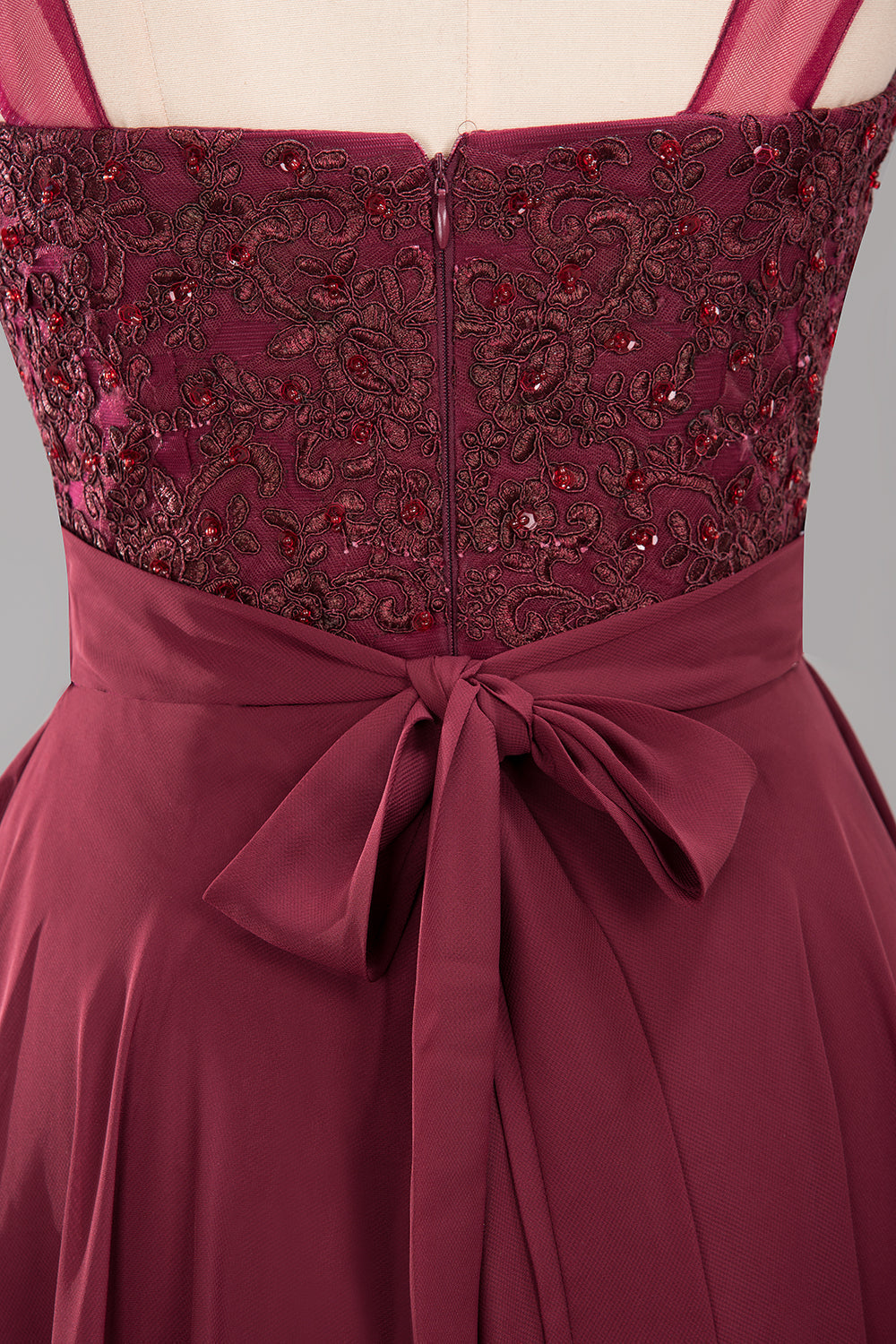 Gorgeous Lace Jewel Affordable Pink Bridesmaid Dresses with Beadings