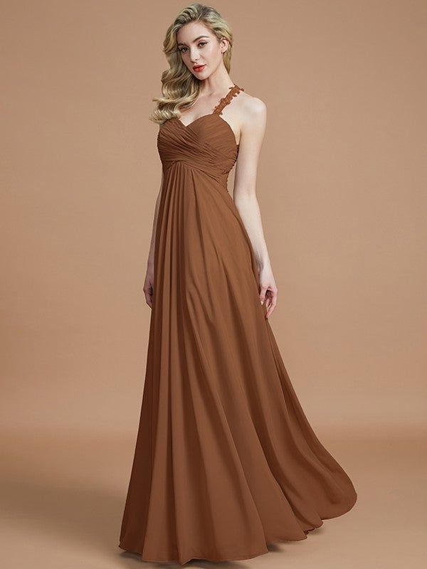 Gorgeous Sweetheart Sleeveless Ruched Chiffon Bridesmaid Dresses