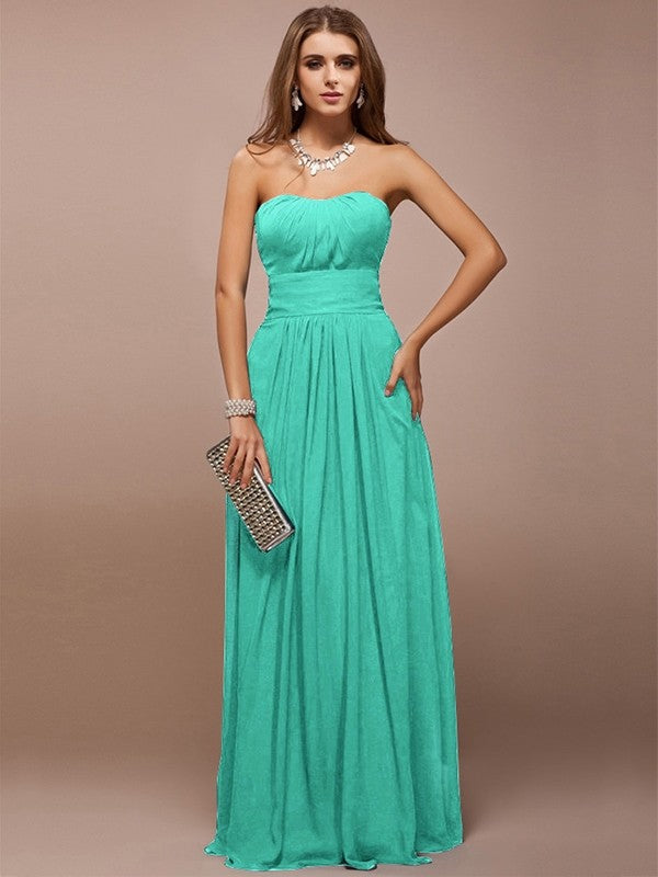 Gorgeous Sweetheart Sleeveless Ruffles Long Bridesmaid Dresses