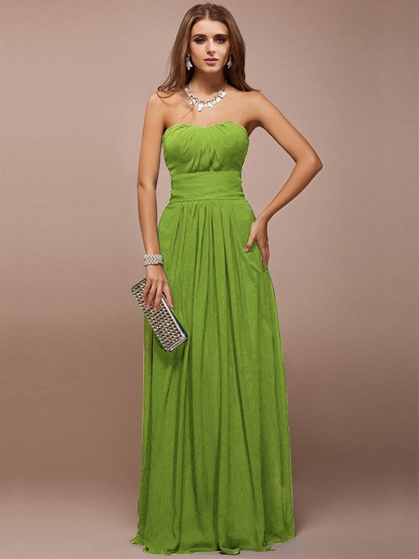 Gorgeous Sweetheart Sleeveless Ruffles Long Bridesmaid Dresses