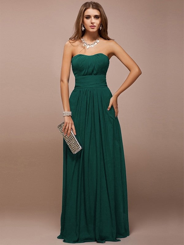 Gorgeous Sweetheart Sleeveless Ruffles Long Bridesmaid Dresses