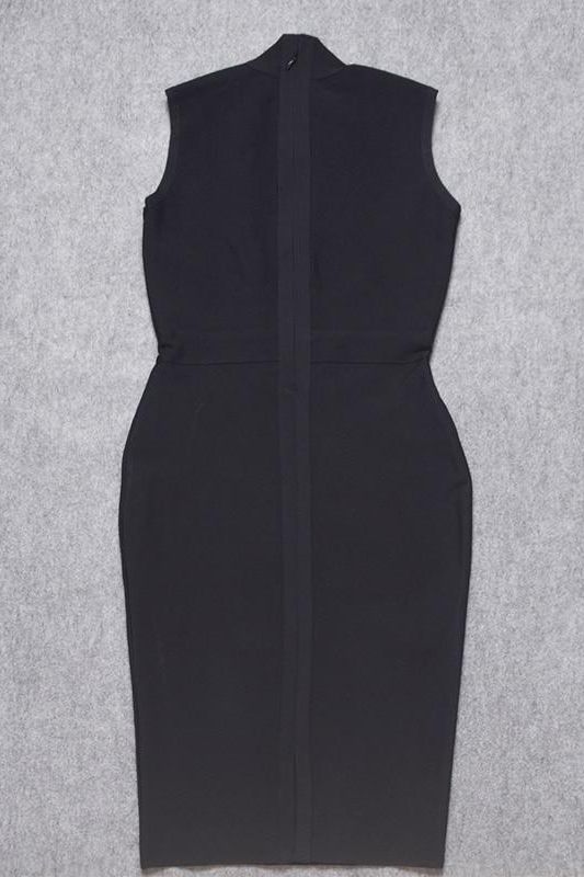 Grace Bandage Midi Dress - Classic Black - Fashionpara