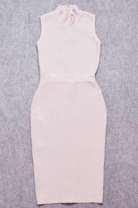 Grace Bandage Midi Dress - Cream