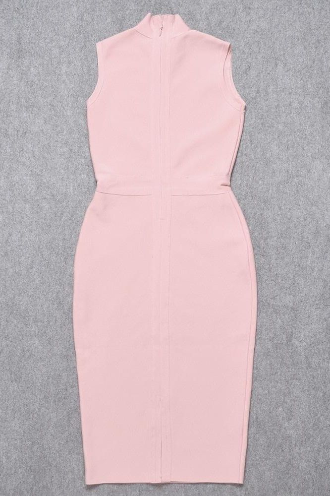 Grace Bandage Midi Dress - Dusty Pink - Fashionpara