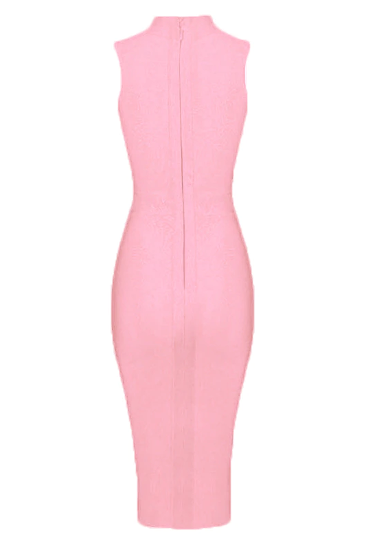 Grace Bandage Midi Dress - Dusty Pink - Fashionpara