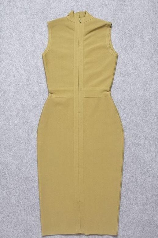 Grace Bandage Midi Dress - Olive Green