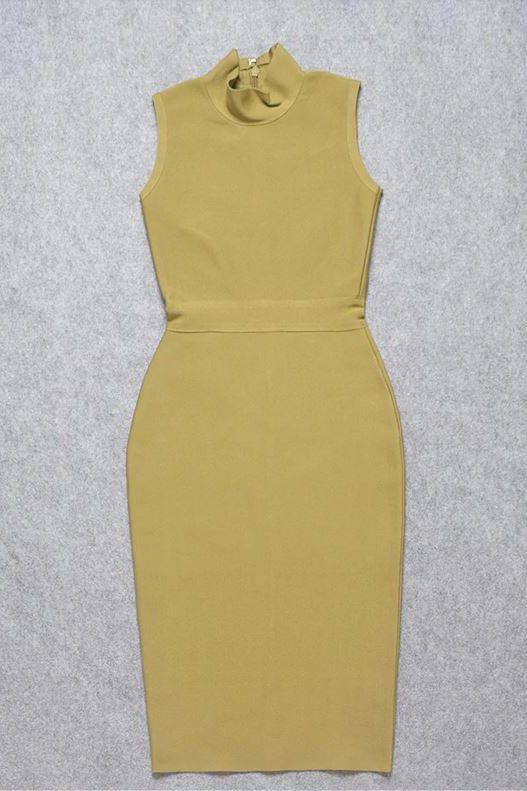 Grace Bandage Midi Dress - Olive Green