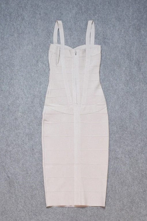 Heidi Bandage Midi Dress - Cream - Fashionpara