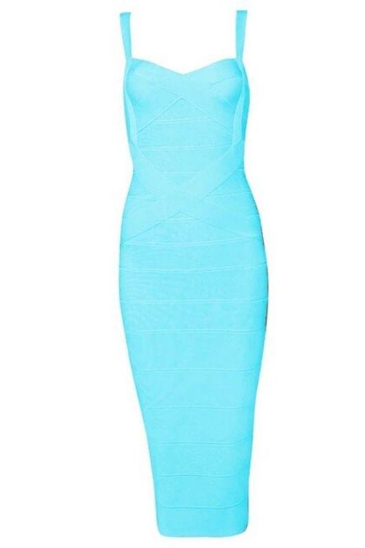 Heidi Bandage Midi Dress - Sky Blue - Fashionpara