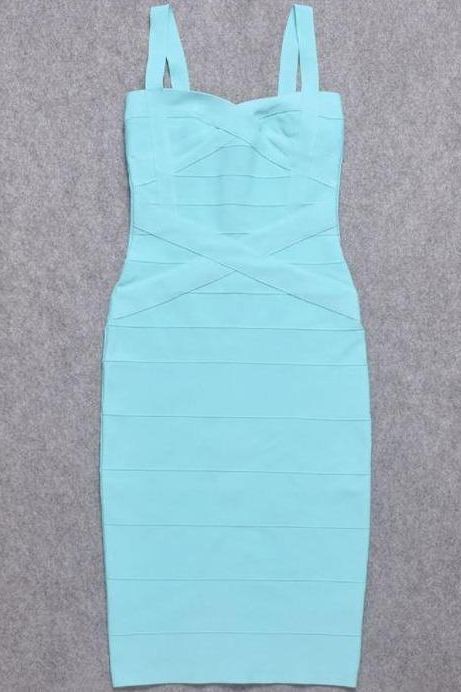 Heidi Bandage Midi Dress - Sky Blue - Fashionpara