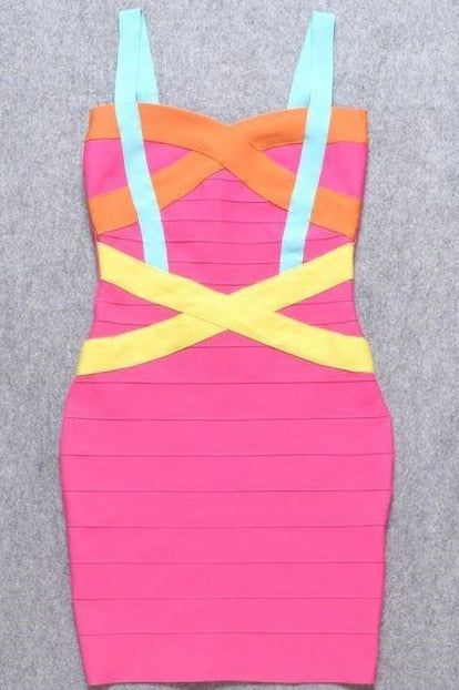 Heidi Bandage Mini Dress - Hot Pink - Fashionpara