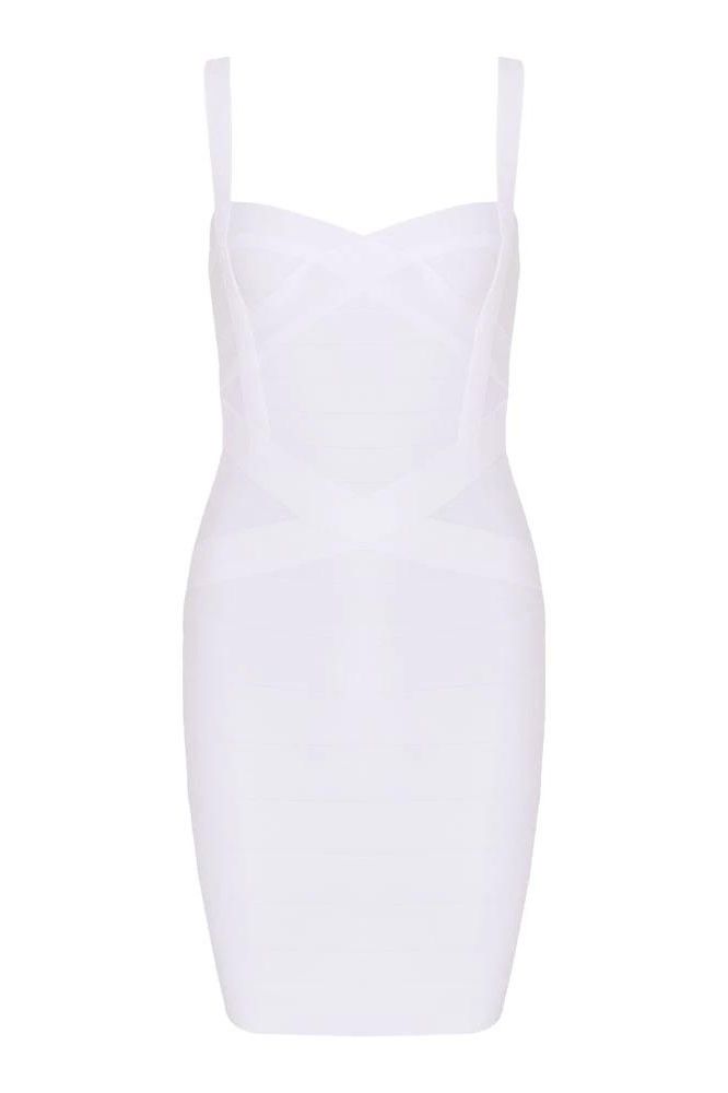 Heidi Bandage Mini Dress - Pearl White - Fashionpara