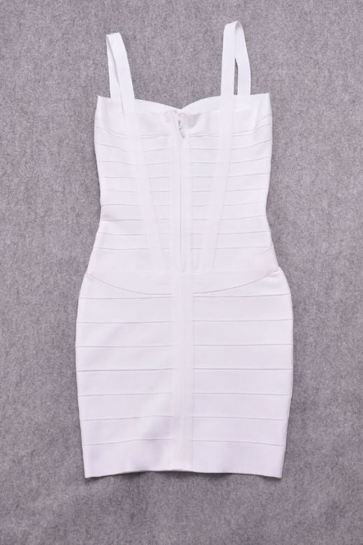 Heidi Bandage Mini Dress - Pearl White - Fashionpara