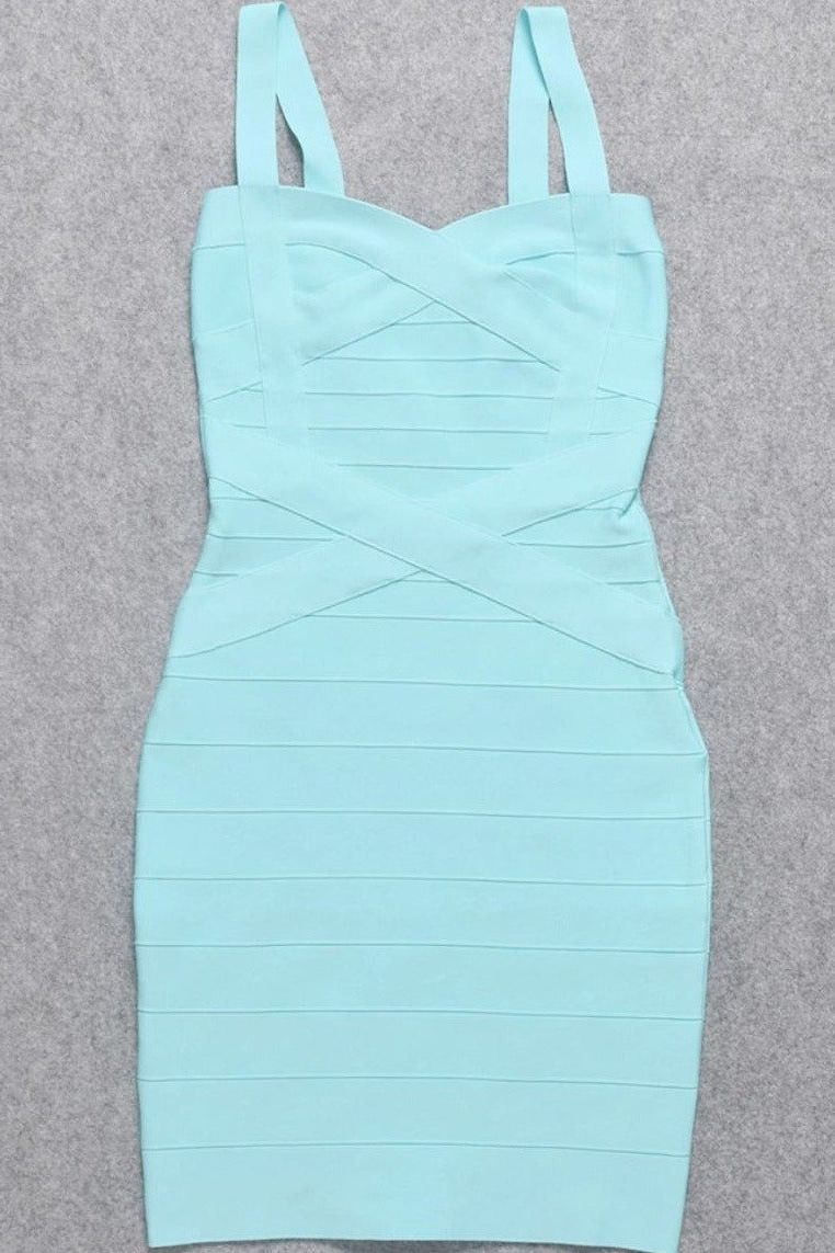 Heidi Bandage Mini Dress - Sky Blue - Fashionpara