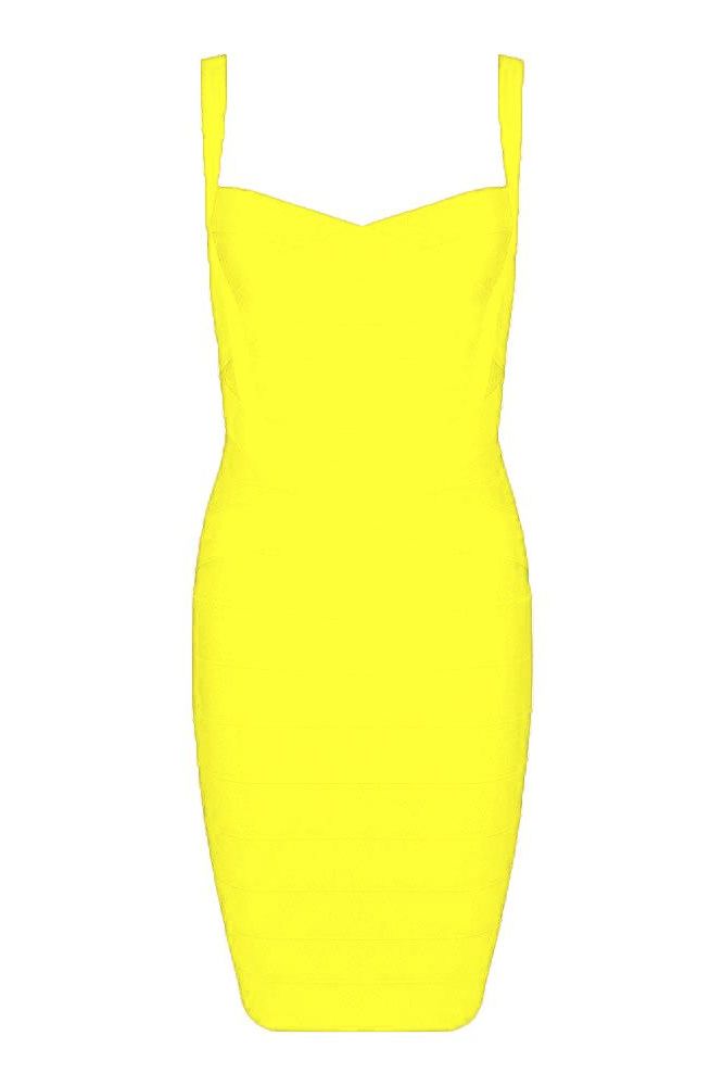 Heidi Bandage Mini Dress - Sun Yellow - Fashionpara